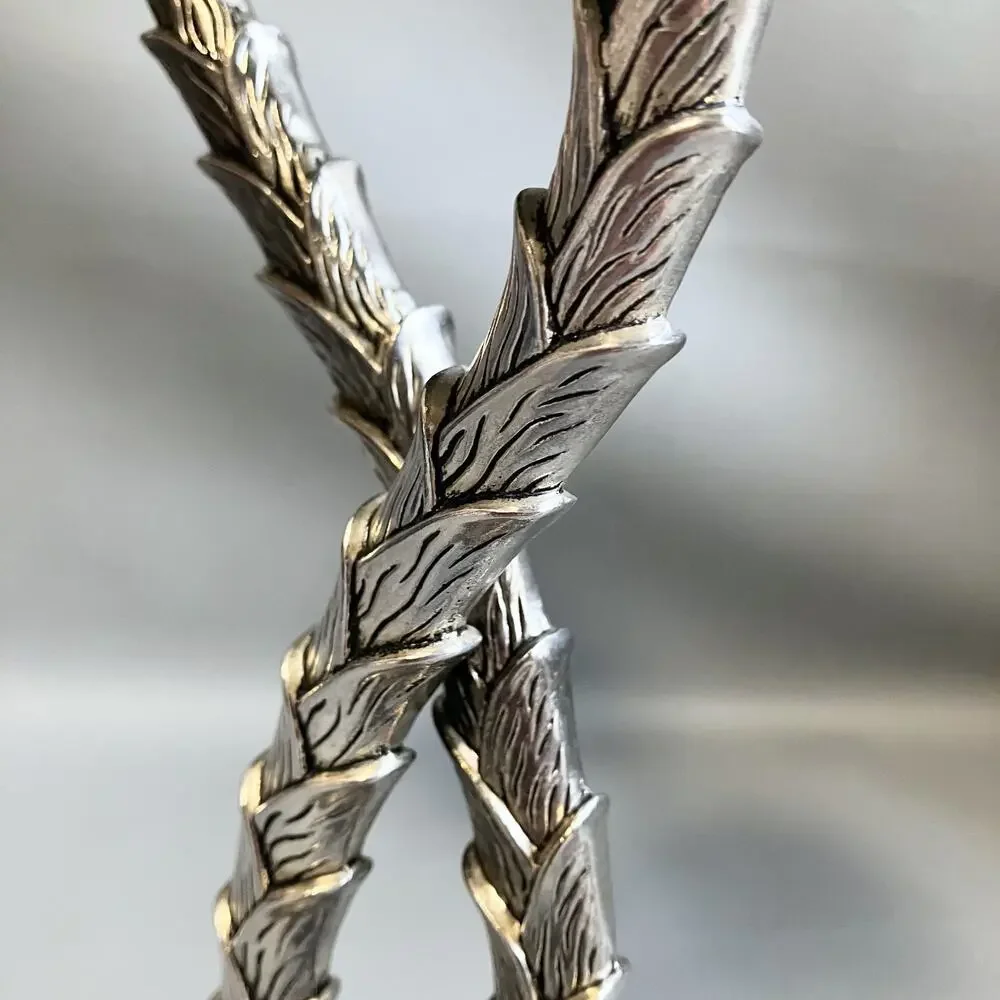 Vtg Godinger Silver Plated Palm Tree Candle Holder 10” Tropical Beach Decor